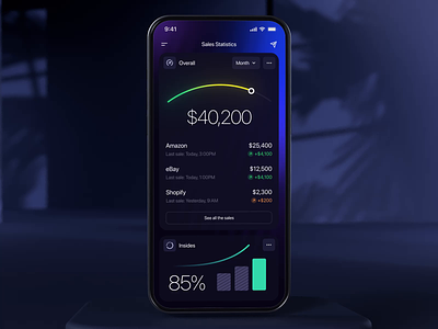 Sales statistics iOS app animation app clean dashboard design graph interface ios mobile product saas sales sales analytics sales app sales dashboard sales management statistics stats ui ux