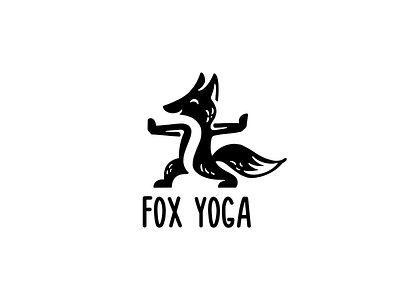 Fox Yoga animals character fox logo logotype nature sport zoo