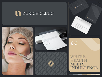Zurich Clinic | Brand Design brand identity brand system brand trend branding branding design trend business card design system gold logo logo design trend logo trend stationary typography typography trend ui trend