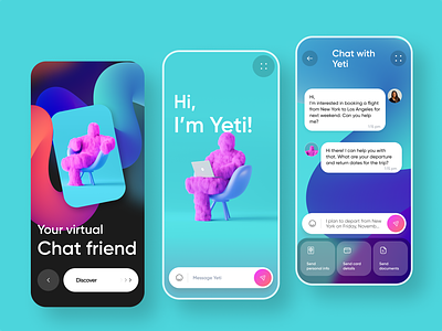 Virtual Chat Friend ai ai chat ai development app artificial intelligence brand branding chatbot design graphic design llm llm chatbot logo online chat prototype technology ui userfriendly ux virtualfriend