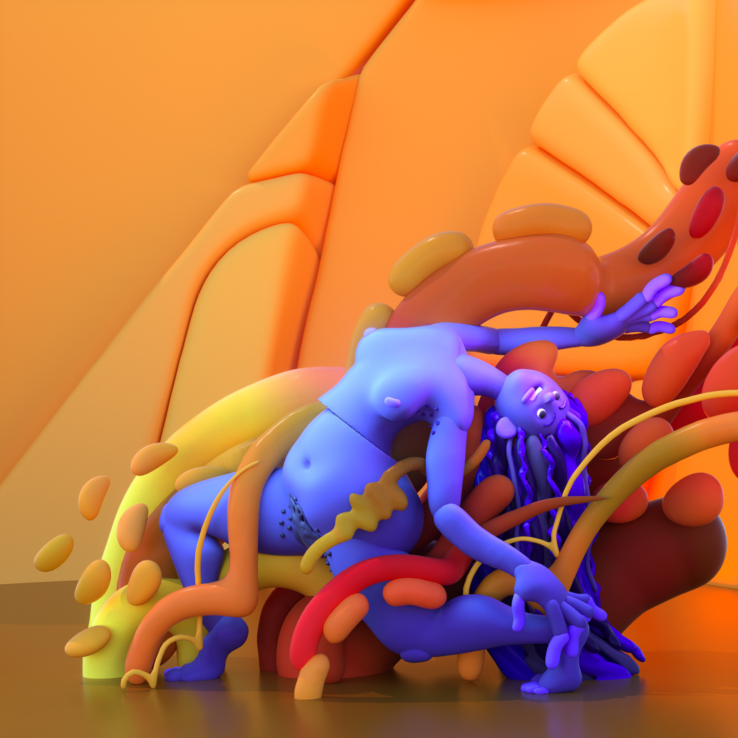 Back Bend 3d 3d art 3d character 3d illustration character design cinema 4d diligence figurative figure illustration stuart wade