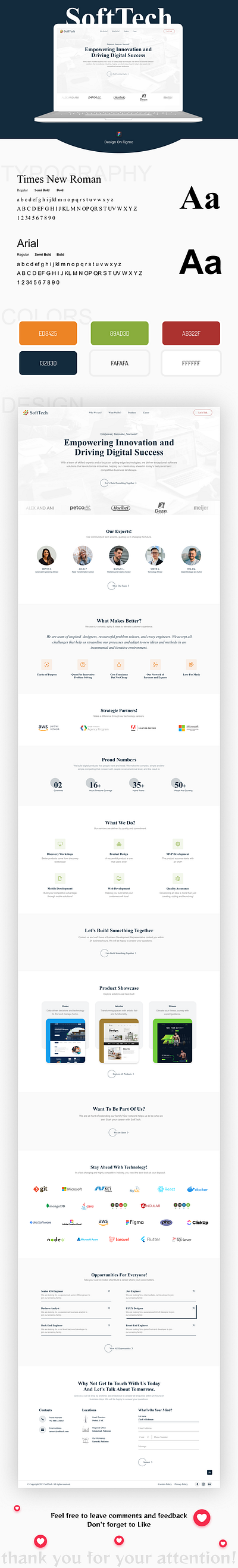 SoftTech | Cooperate Agency Website Landing Page design figma landing page ui uiux ux website