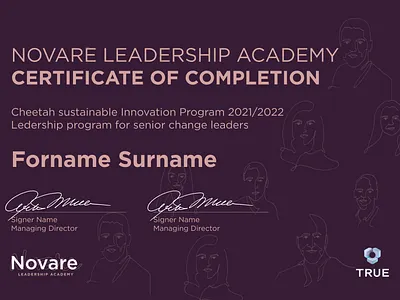 Novare - Certificate of Completion certificate