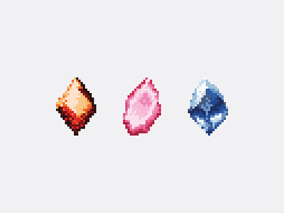 3 Pixel Art Gems game ui gaming gaming gems gems pixel pixel design pixel games pixel gaming pixel gems pixel ui pixelart pixels pixels art