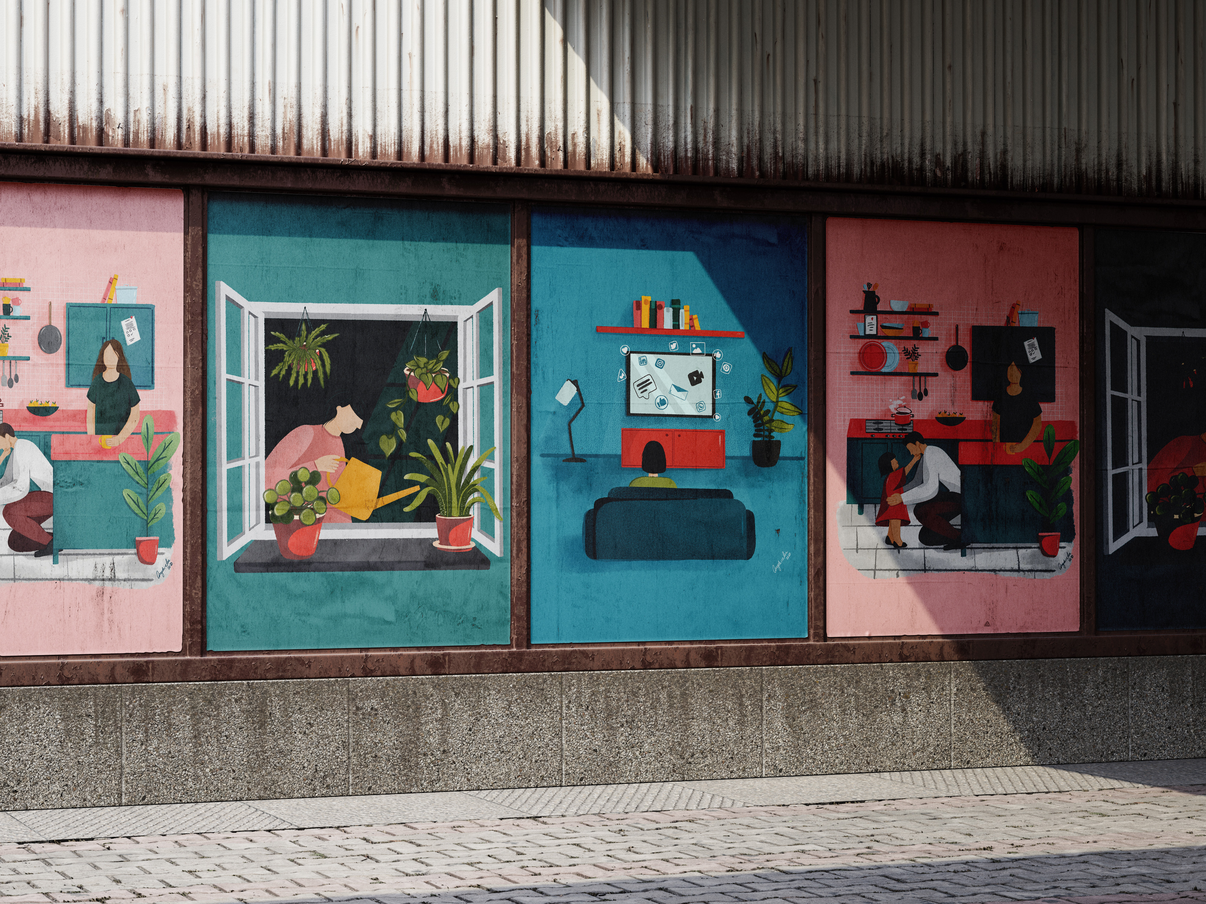 Quedate en Casa digital drawing illustration procreate