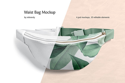 Waist Bag Mockup accessory adjustable bag banana belt blank bumbag case clothing fasten luggage mock pack poch pouch purse strap waist waist bag mockup zipper