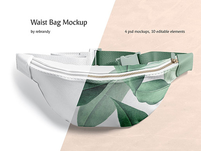 Waist Bag Mockup accessory adjustable bag banana belt blank bumbag case clothing fasten luggage mock pack poch pouch purse strap waist waist bag mockup zipper