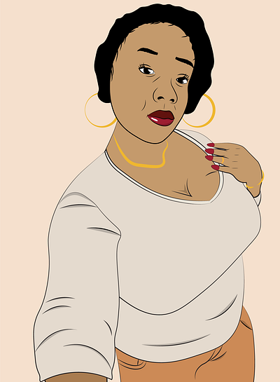 Cute Cartoon Female - African American cartoon character graphic design illustration vector woman