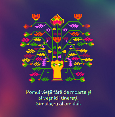 Tree of Life - Pomul Vietii color contrast life moldova national ornament pomulvietii purple roots tree