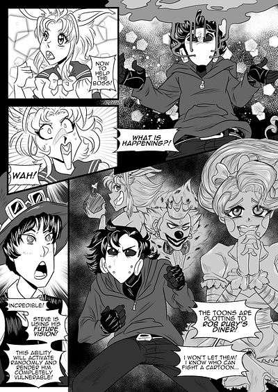 90's Manga Page anime comics illustration