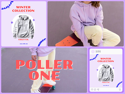 Colly Co. 🧥 | Fashion Brand Social Media Posts branding cloth ecommerce facebook post fashion instagram post linkedin post purple reel shop shopify social media post store story twitter post typography winter collection x post