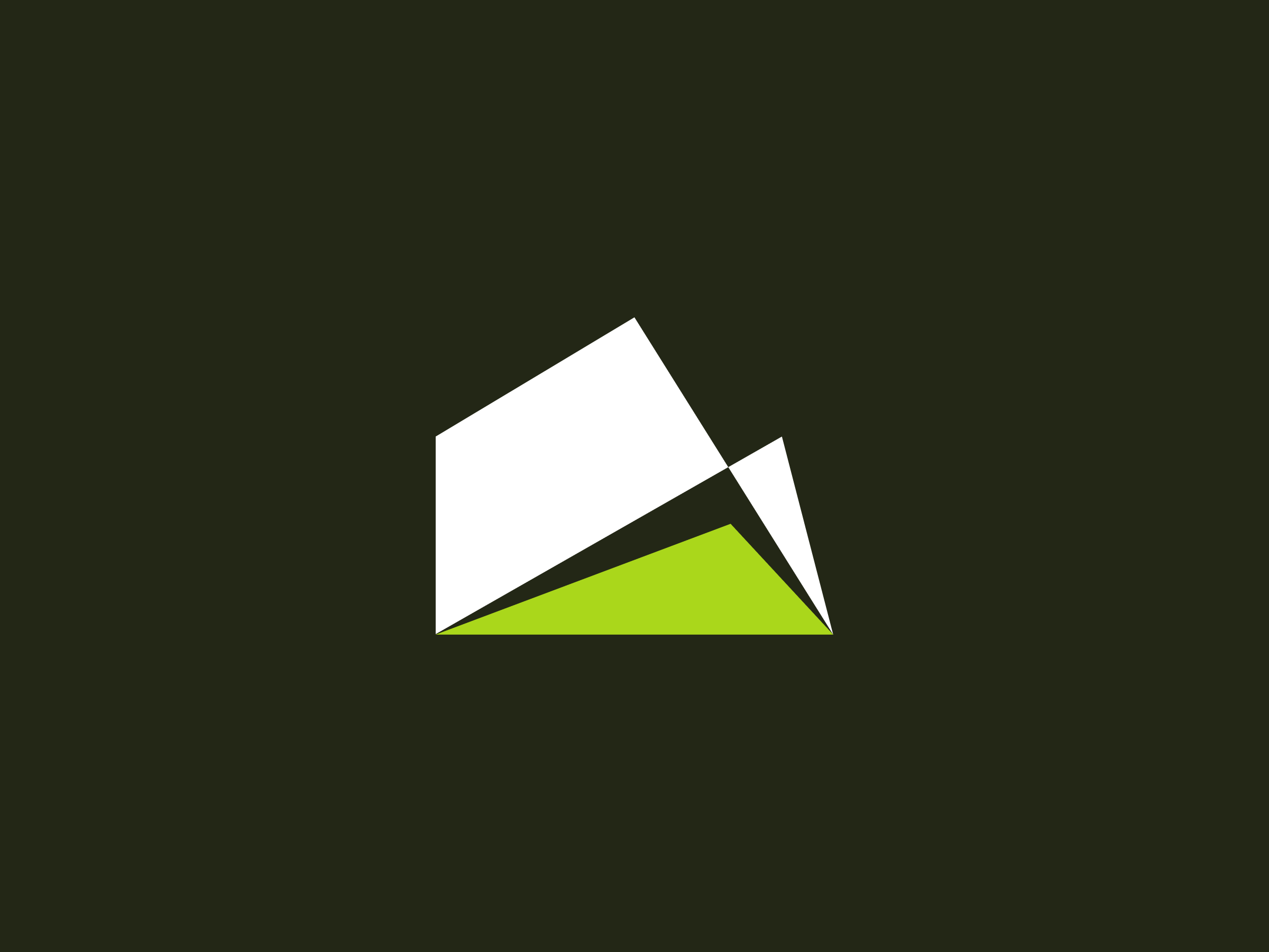 M Symbol documents green home icon logo design logotype monogram mountain origami paper spring symbol