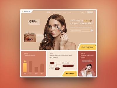 Beauty lab Website beauty button figma graphic design logo ui ux uxui web design website