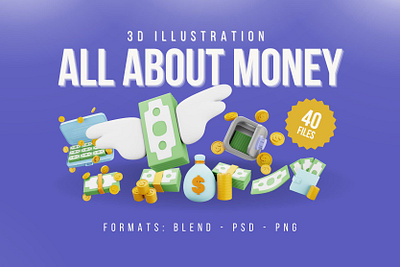 Money 3D Icon Pack 3d 3d icon 3d illustration 3d money coin dollar icon illustration money moneys