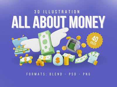 Money 3D Icon Pack 3d 3d icon 3d illustration 3d money coin dollar icon illustration money moneys