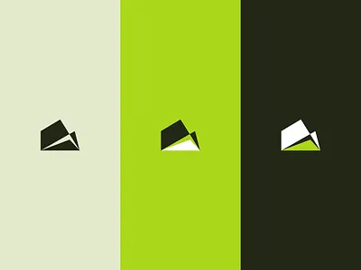 M brand identity branding color palette documentation garden green home house logo mountain origami paper spring welness