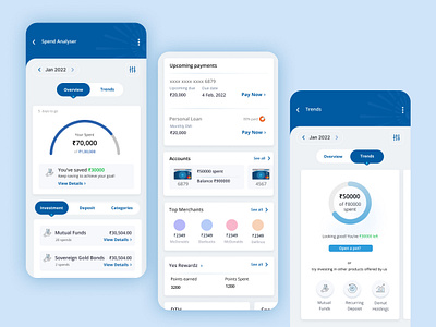 Banking App Design app design banking digital banking finance fintech ui mobile banking spend analyzer ui ux