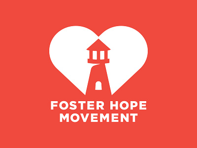Foster Hope Movement Logo (unused) branding care foster heart hope identity lighthouse logo logo design