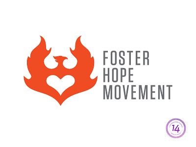Foster Hope Movement logo 2 (unused) brand branding care concept design fire heart icon identity logo logolounge love phoenix