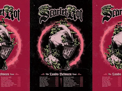 The Lands Between Tour poster caelid elden ring fantasy from software fungi fungus knight malenia mushroom plague scarlet rot