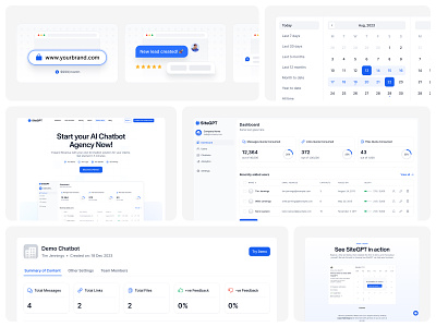 SiteGPT — White-label Program ai chat bento grid chat assistant chatbot dashboard date picker features landing page product saas stats table ui ui design ux ux design web web app web design