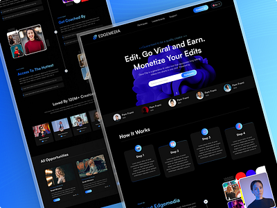 EdgeMedia - Influencer Website Design app branding design figma graphic design influencer logo product design software design ui ui ux userexperience userinterface ux web app web ui website website design website ui