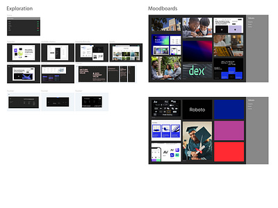 exploration + moodboards ui ux