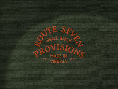 Route 7 Provisions Badge badge branding food logo merchandise provisions small batch small business sustainable typographic virginia