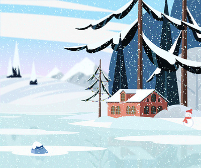 Winer day adobe illustrator illustration snow vector winter