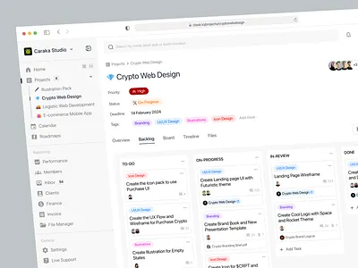 CTASK - Project & Task Management Dashboard board view clean dashboard data design digital product management management product design project management project tracking roadmap saas saas design saas product task task tracking team collaboration tracking ui design uiux