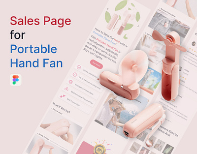 Sales Page for Portable Hand Fan Using Mobile First Approach case study design figma sales sales page ui uiux