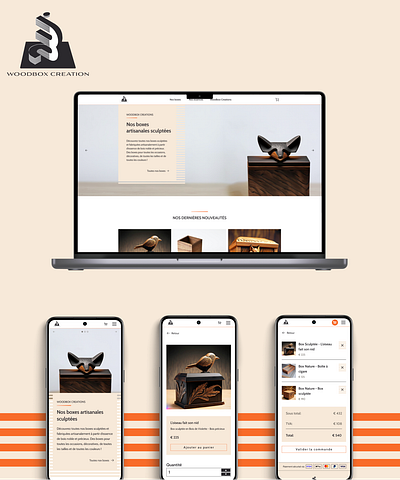 Eshop Woodbox creation graphic design ui
