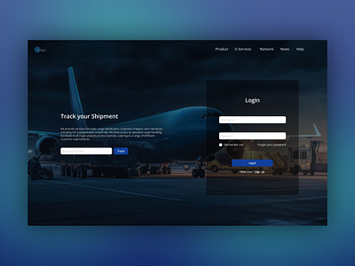 Login Page Design air cargo aviation flight login onboarding signup track ui ux web design website