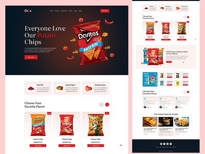 Creative Potato Chips Landing Page chips chips delevery chips website crackers creative food website free download fries healthy homepage kids landing page lays motion graphics packaging potato chips pringles service ui website