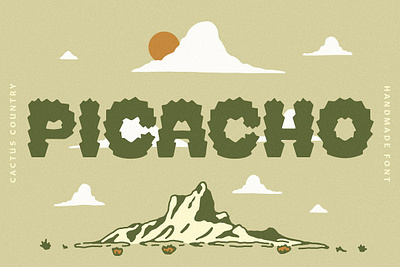 Picacho arizona bold cacti cactus country cowboy desert display font handlettering handmade james coffman land boys mexico new mexico oaxaca southwestern texas typography vintage western
