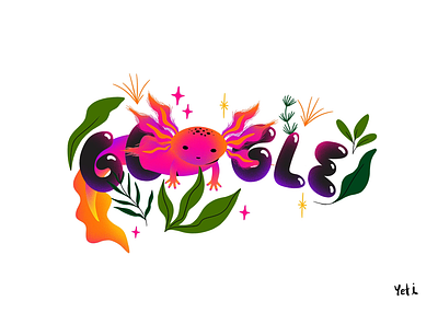 Google Doodle for Axolotl Day animation axolotl bubbles colorful doodle google graphic design illustration illustrator mexican illustrator motion graphics vector