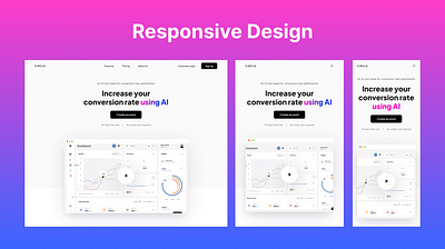 Responsive Landing Page Design in Figma illustration landing page mobile responsive tablet ui ux web web app