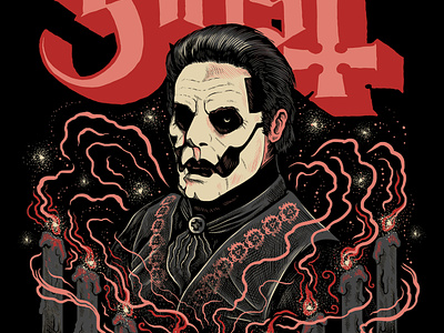 Ghost band band merch cardinal copia design drawing ghost illustration merch papa emeritus sam dunn the band ghost