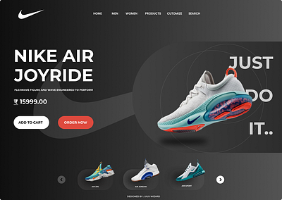 NIKE Landing page redesign branding design typography ui ux