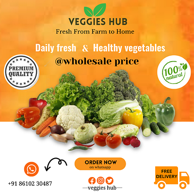 Instagram Post Design | Vegetable Store brochure flyer instagram post social media post