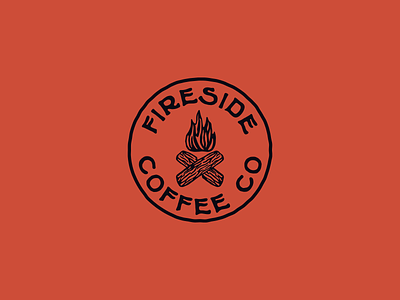 Fireside Coffee Co Logo badge branding camping coffee fire logo outdoors retro rustic
