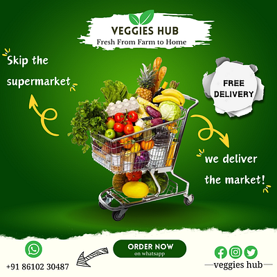 Instagram Post Design | Vegetable Store branding brochure flyer graphic design social media post ui