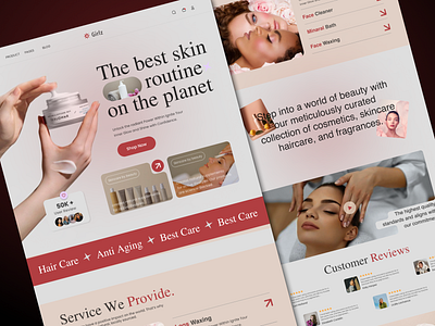 Skincare Website | Landing Page Design branding ecommerce landing page landing page design product design skincare uiux webpage design website