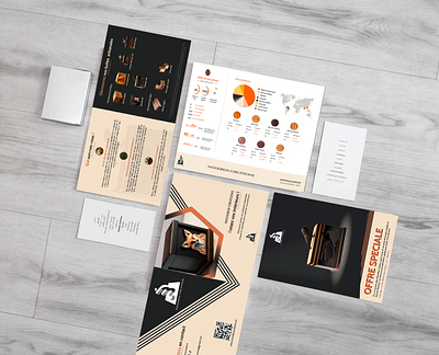 Communication kit - Woodbox Creation branding brochure poster print