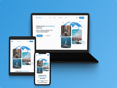 Responsive Travel Booking Landing Page figma flat design graphic design landing page ui web design