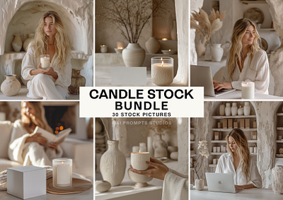Aesthetic Candle Stock Bundle + Mockups branding moodboard candle candle branding candle mockups candle photos candle stock mockup mockups stock