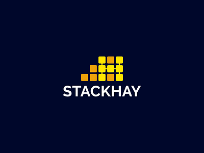 A Concept Based (Stack + Hay) Logo Design | Geometry blocky branding creative design geometry graphic design h hay logo professional stack unique vector