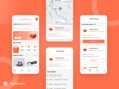 Courier Delivery - Mobile App Design app app ui application branding courier delivery delivery app design figma graphic design home delivery logo mobile app order delivery product design ui ui ux userexperience userinterface ux