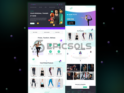 Fitness landing page appdesign epicsols figma figmadesign fitnesslandingpage homepagedesign landingpagedesign mockup mockupdesign ui uidesign uiux uiuxdesign ux uxdesign webdesing