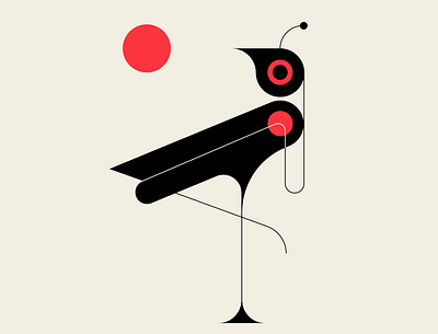 Quailude abstract bird black design geometric illustration messymod minimalism red trucreative vector